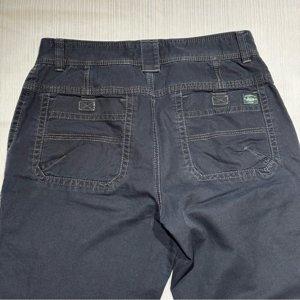 G.H. Bass & Co. Black Men's Canvas Terrain Pants Workwear Heavy Duty Cargo 34x34